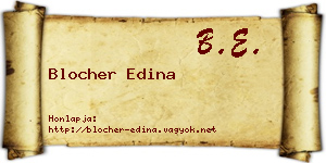Blocher Edina névjegykártya